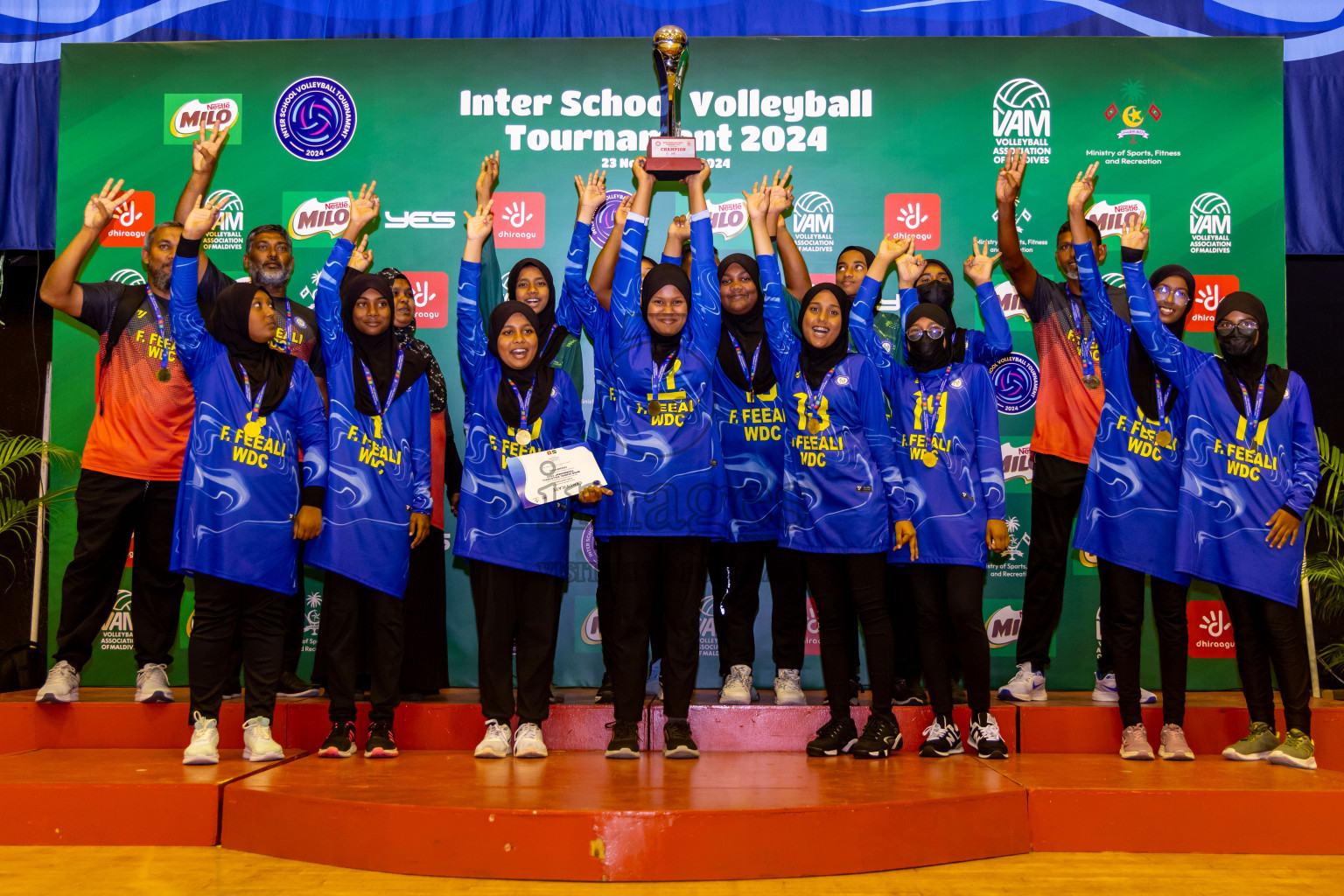 Finals of Interschool Volleyball Tournament 2024 was held in Social Center at Male', Maldives on Friday, 6th December 2024. Photos: Nausham Waheed / images.mv