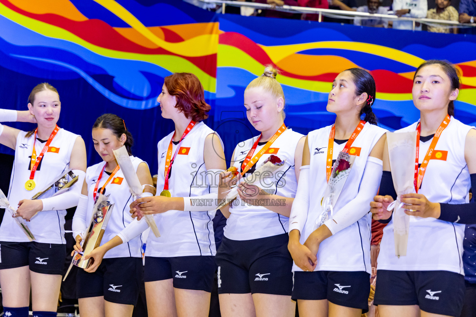 Kyrgyzstan vs Sri Lanka in Final of CAVA U20 Woman's Volleyball Championship 2024 was held in Social Center, Male', Maldives on 23rd July 2024. Photos: Nausham Waheed / images.mv