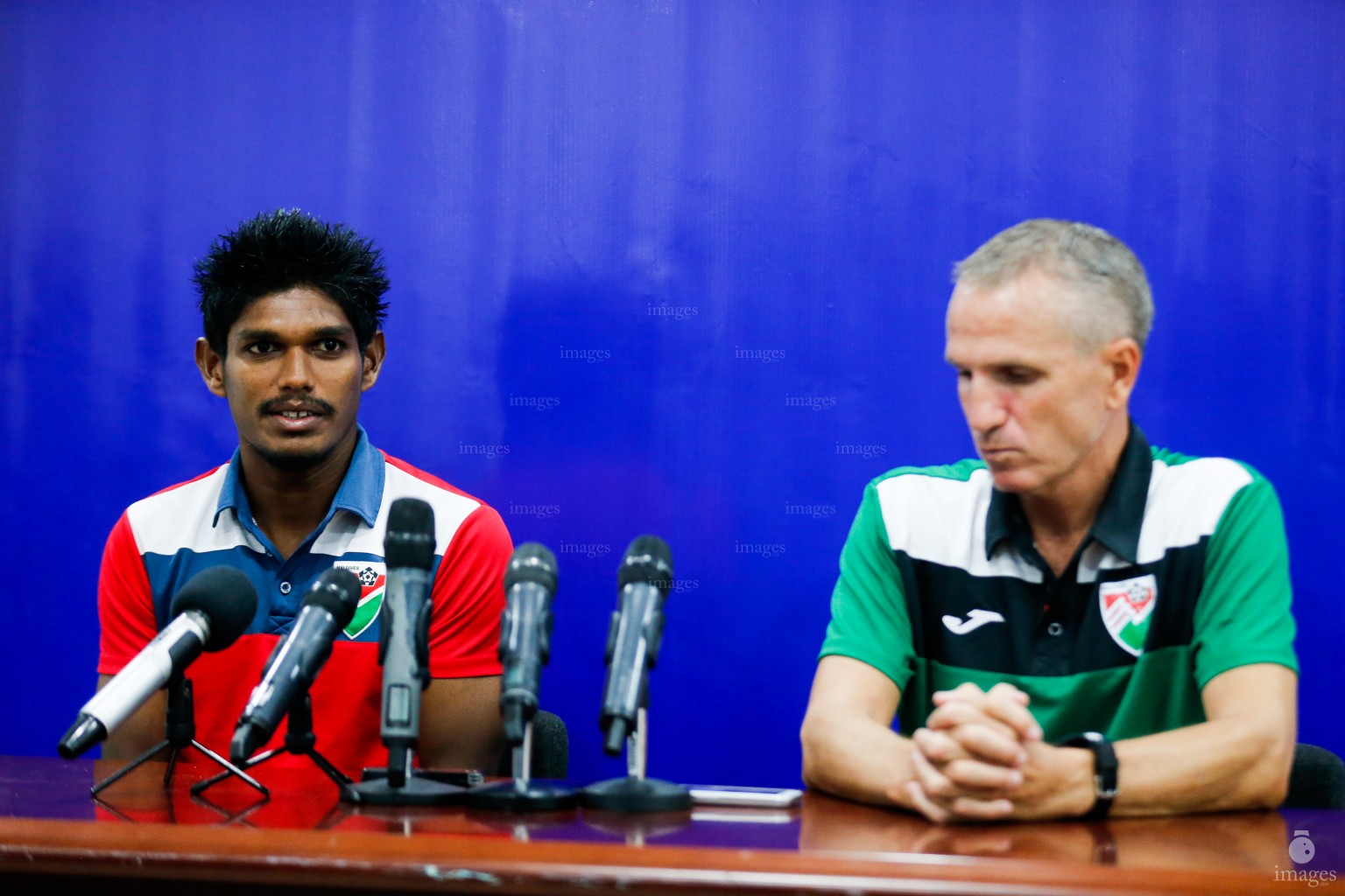 Prematch press conference of Asian Cup 2019 Preliminary Joint Qualification match between Maldives and Laos in Male', Maldives, Monday, September. 05 , 2016. (Images.mv Photo/ Hussain Sinan).