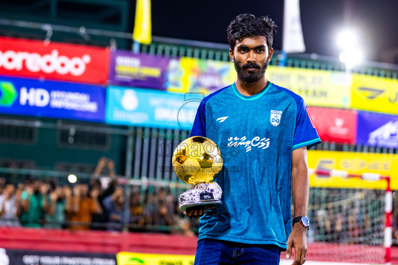 L. Gan VS B. Eydhafushi in the Finals of Golden Futsal Challenge 2024 which was held on Thursday, 7th March 2024, in Hulhumale', Maldives. 
Photos: Hassan Simah / images.mv