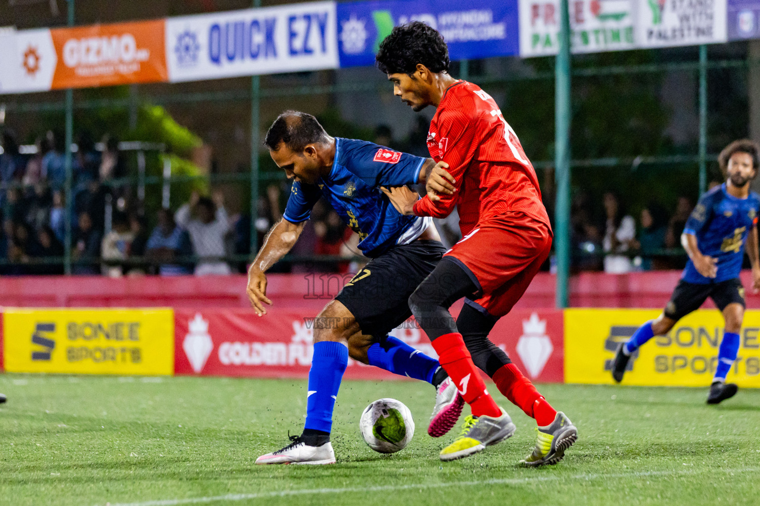 M Dhiggaru VS M Muli in Day 25 of Golden Futsal Challenge 2024 was held on Thursday , 8th February 2024 in Hulhumale', Maldives Photos: Nausham Waheed / images.mv