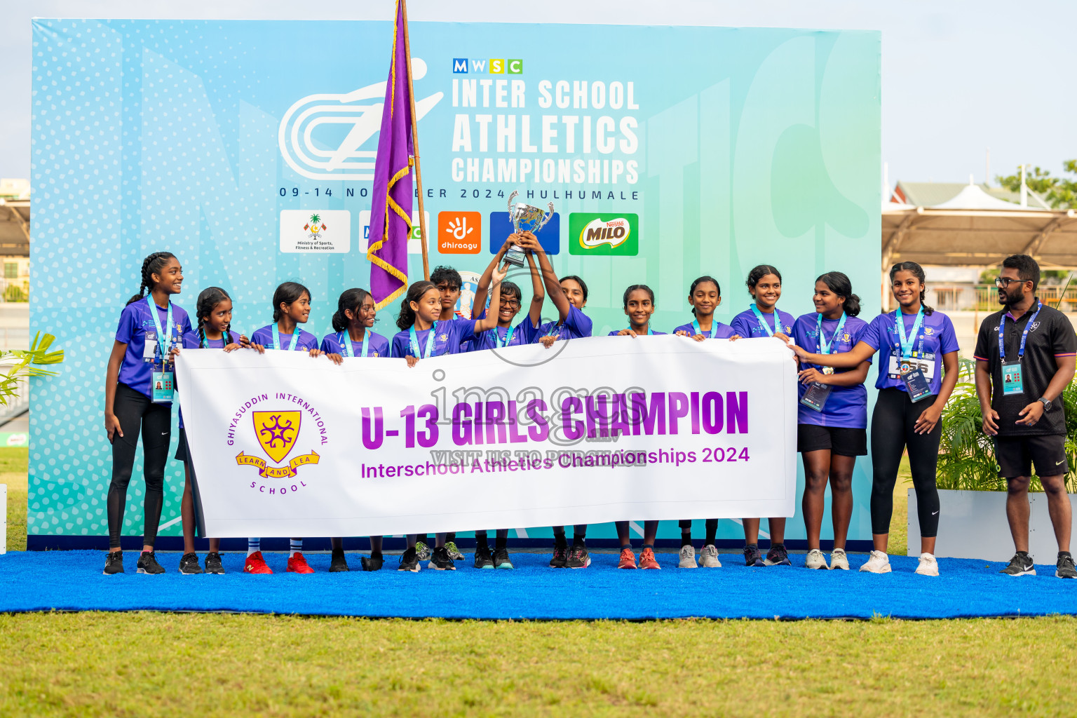 Day 6 of MWSC Interschool Athletics Championships 2024 held in Hulhumale Running Track, Hulhumale, Maldives on Thursday, 14th November 2024. Photos by: Nausham Waheed / Images.mv