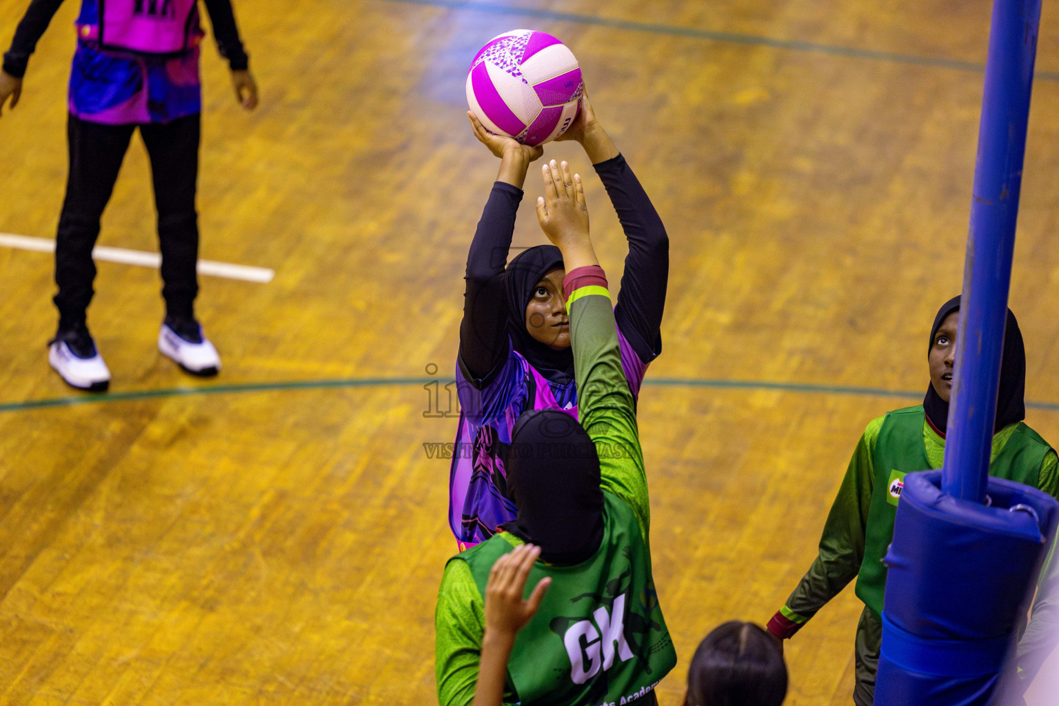N Sports Acamdemy A vs Fiontti Sports Club in Day 3 of 3rd Netball Junior Championship, held at Social Center on Tuesday, 21st January 2025 . Photos: Nausham Waheed / images.mv