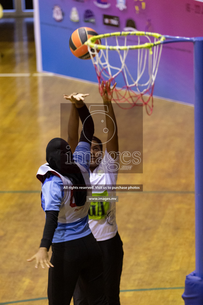 Club Green Streets vs Mahibadhoo in the Milo National Netball Tournament 2022 on 20 July 2022, held in Social Center, Male', Maldives. Photographer: Shuu / Images.mv