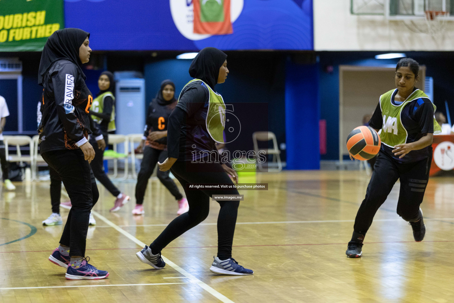 Club Matrix vs Youth United Sports Club in the Milo National Netball Tournament 2022 on 19 July 2022, held in Social Center, Male', Maldives. Photographer: Shuu / Images.mv