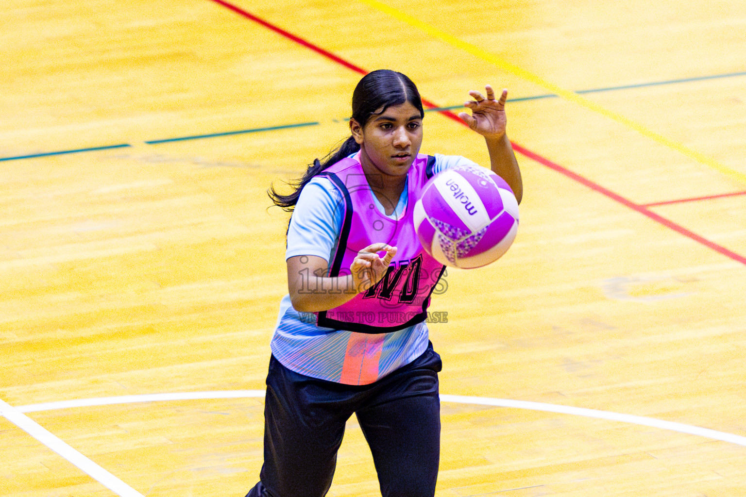 Youth United Sports Club vs SC Skylark in Day 9 of National Netball Tournament 2025 held in Social Center at Male', Maldives on Monday, 26th May 2025. Photos: Nausham Waheed / images.mv