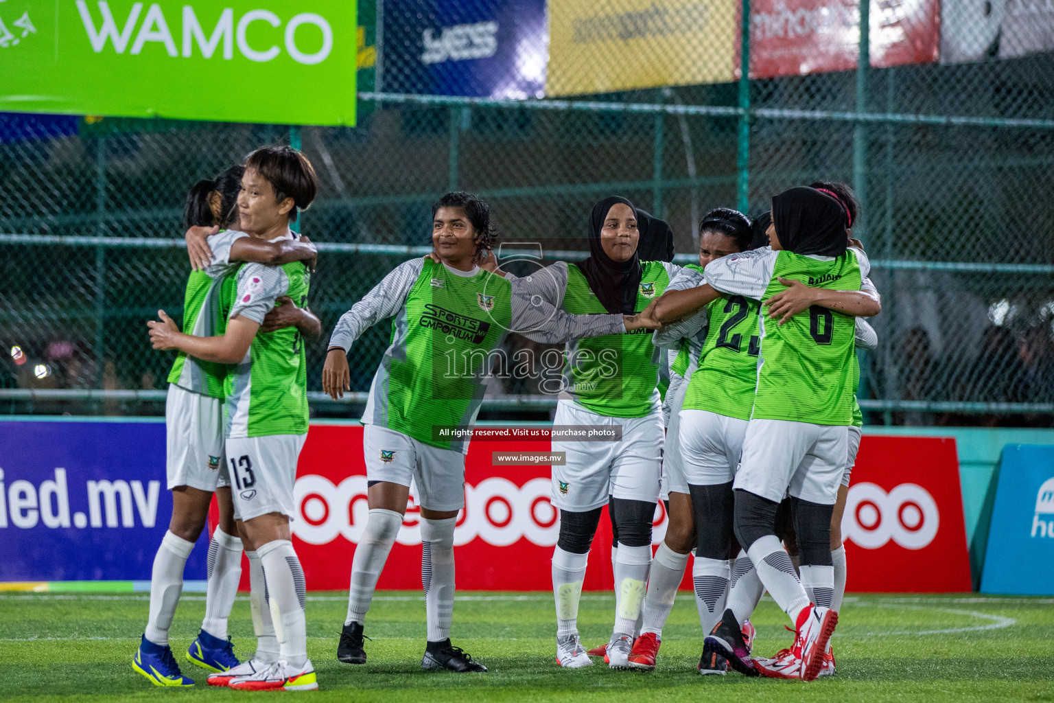 Club WAMCO vs DSC in the Semi Finals of 18/30 Women's Futsal Fiesta 2021 held in Hulhumale, Maldives on 14th December 2021. Photos: Ismail Thoriq / images.mv