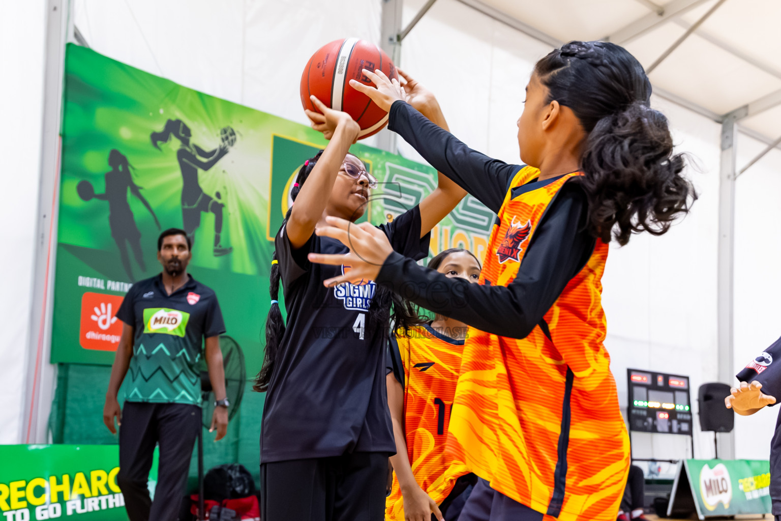 Day 3 of Milo 5 x 5 Junior Challenge 2025 - Basketball tournament held in Basketball Training Center, Male', Maldives on Saturday, 11th October 2025. Photos by: Nausham Waheed, Hassan Simah / Images.mv