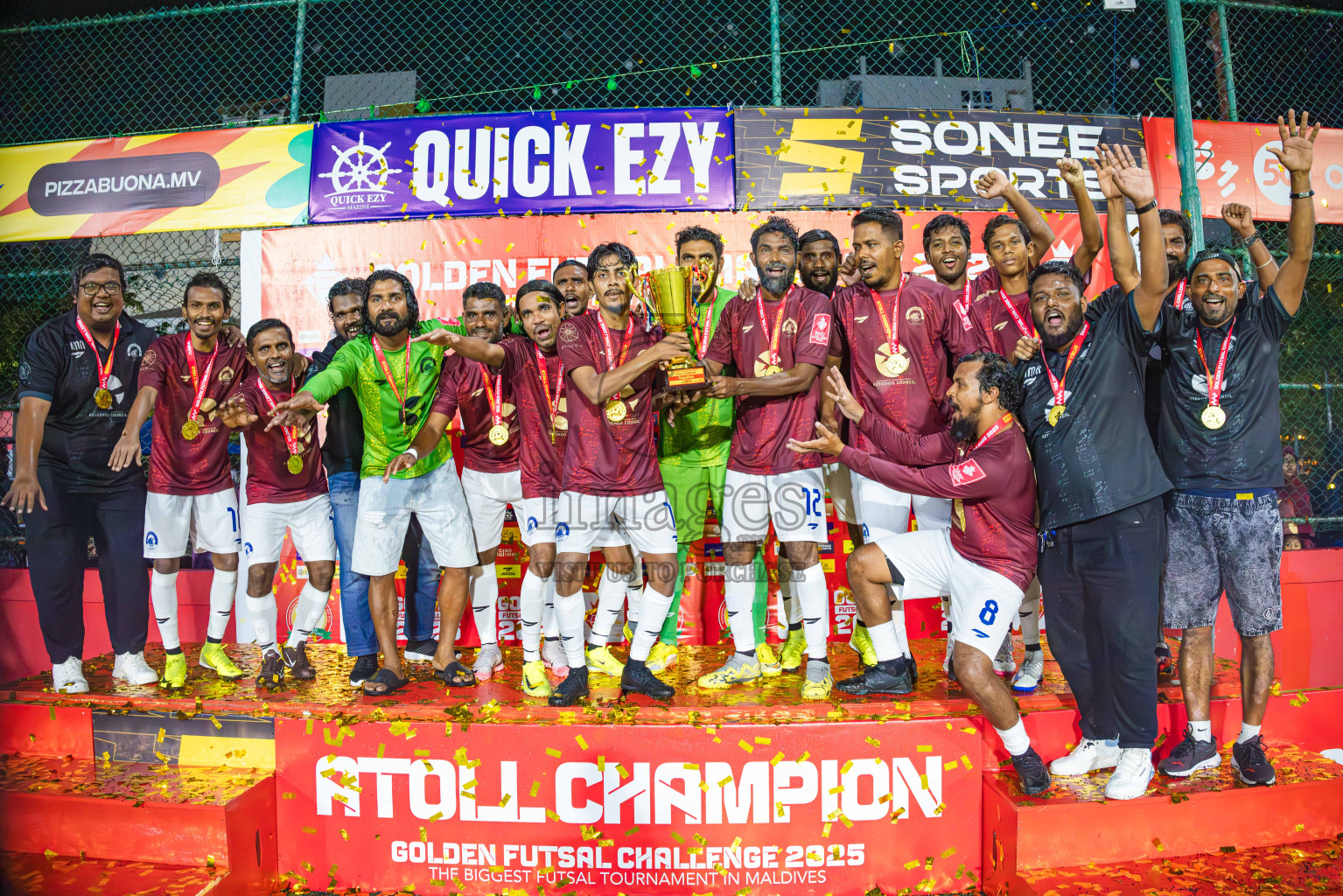 V Felidhoo vs V Keyodhoo in Atoll Round Final on Day 22 of Golden Futsal Challenge 2025 was held on Sunday , 26th January 2025, in Hulhumale', Maldives.
Photos: Ismail Thoriq / images.mv