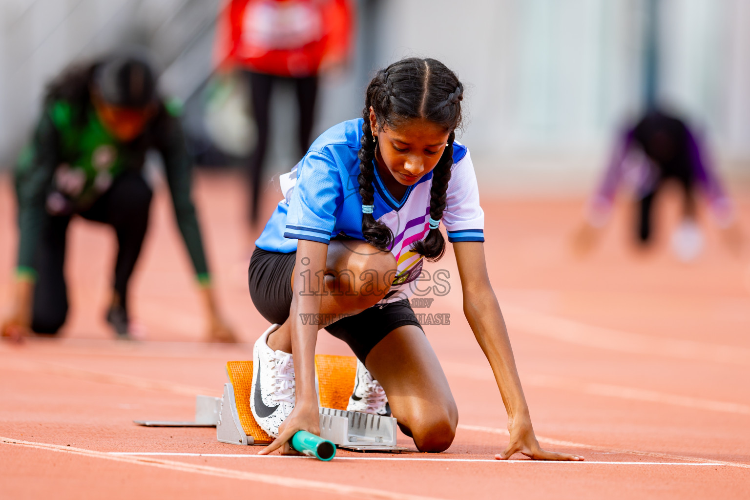 Day 6 of MWSC Interschool Athletics Championships 2024 held in Hulhumale Running Track, Hulhumale, Maldives on Thursday, 14th November 2024. Photos by: Nausham Waheed / Images.mv