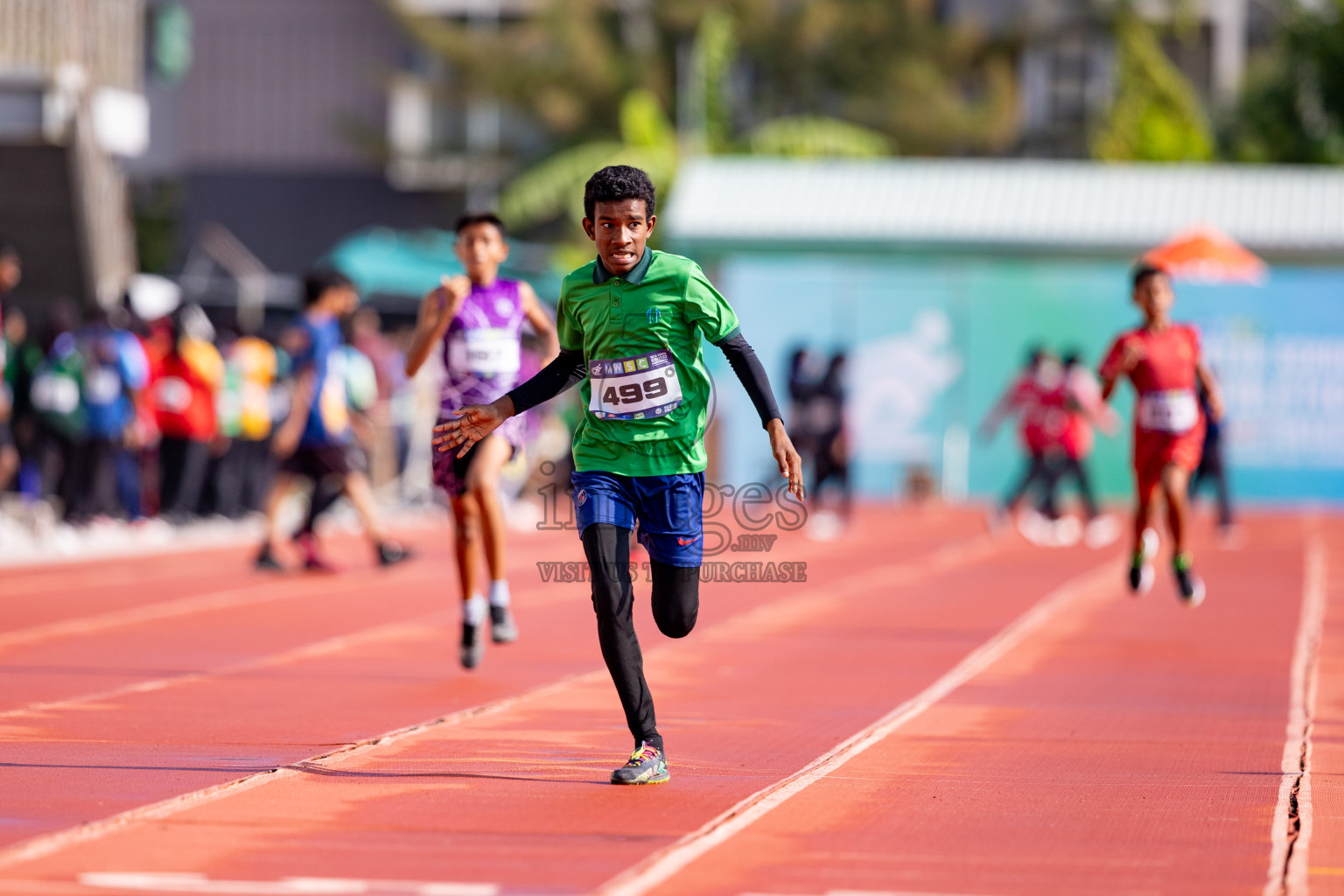 Day 3 of MWSC Interschool Athletics Championships 2024 held in Hulhumale Running Track, Hulhumale, Maldives on Monday, 11th November 2024. 
Photos by: Hassan Simah / Images.mv