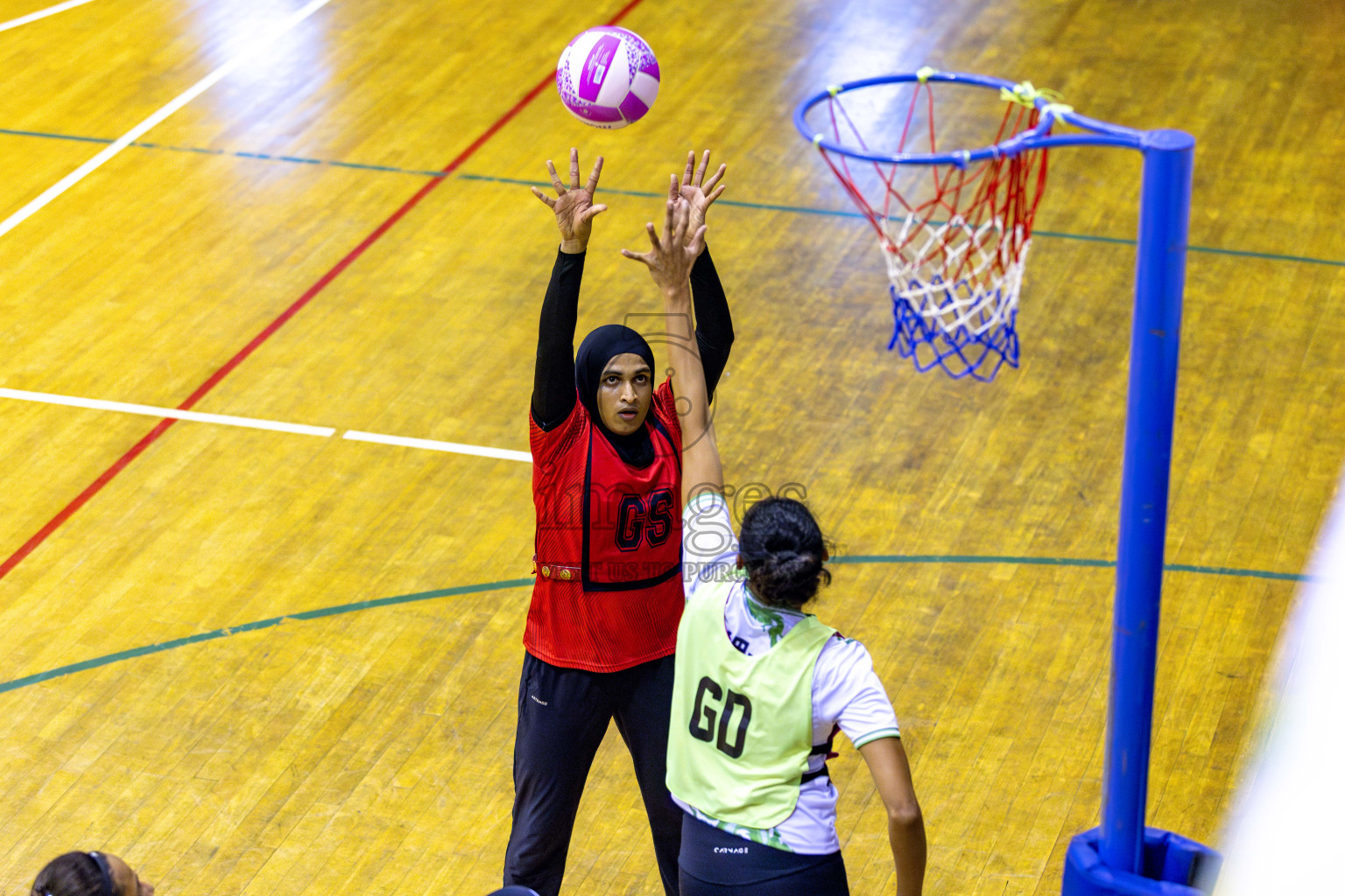 Club Matrix vs Club Green Streets in Division 1 of National Netball Tournament 2025 held in Ekuveni Netball Court at Male', Maldives on Saturday, 24th May 2025. Photos: Hassan Simah / images.mv