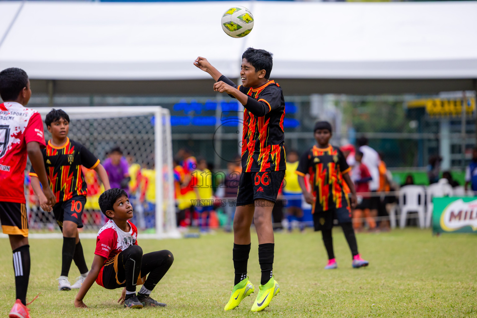 Day 1 of MILO Academy Championship 2025 (U-12) was held at Henveiru Stadium in Male', Maldives on Thursday, 1st May 2025. Photos: Nausham Waheed / images.mv
