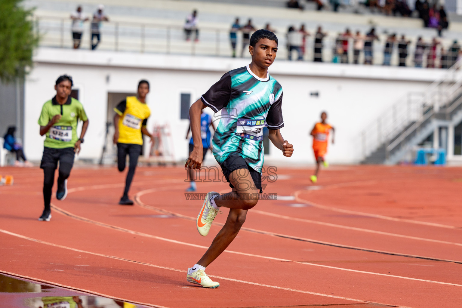 Day 2 of MWSC Interschool Athletics Championships 2024 held in Hulhumale Running Track, Hulhumale, Maldives on Sunday, 10th November 2024. 
Photos by:  Hassan Simah / Images.mv