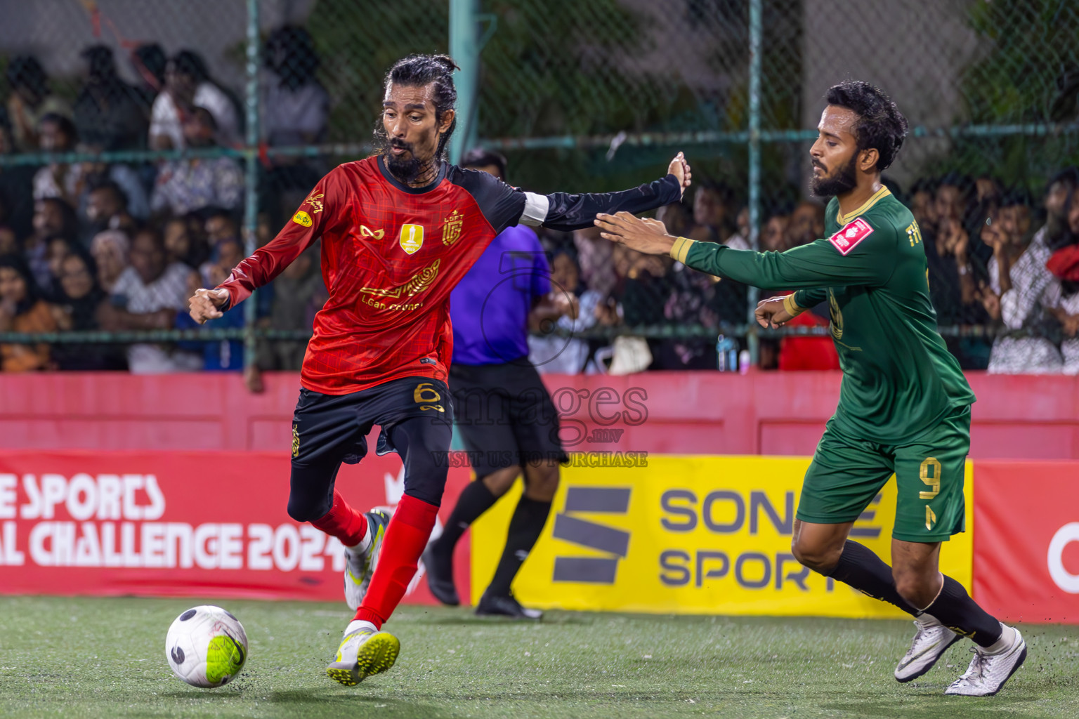 L Gan vs Th Thimarafushi in Zone 6 Final on Day 389 of Golden Futsal Challenge 2024 which was held on Saturday, 24th February 2024, in Hulhumale', Maldives Photos: Ismail Thoriq / images.mv