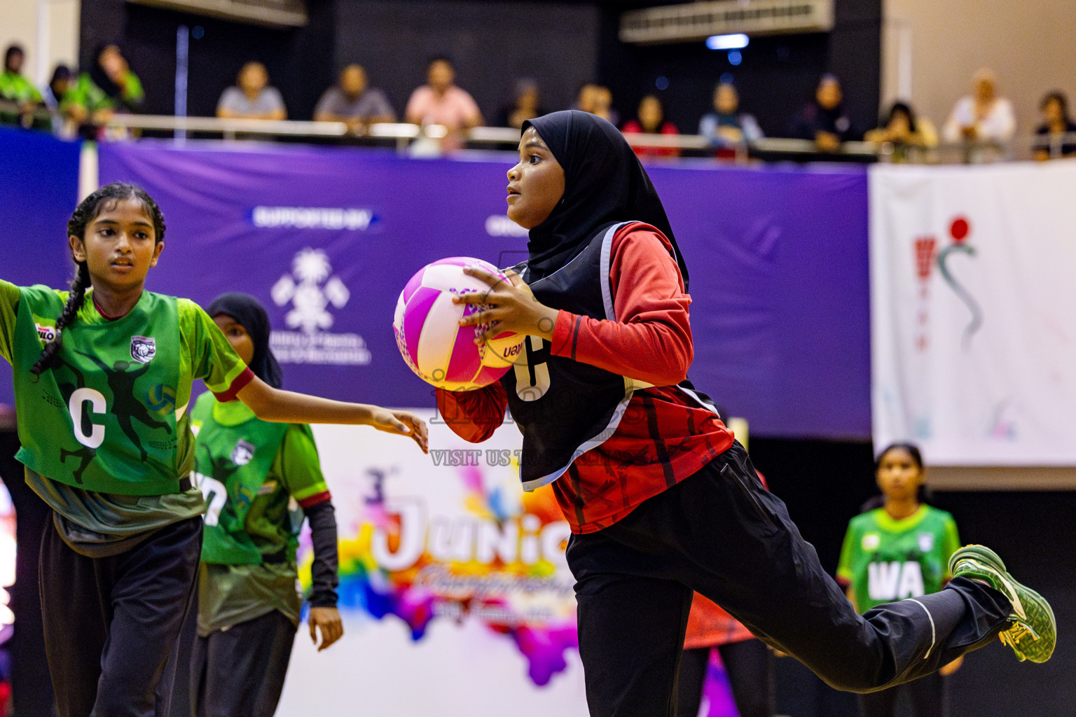 AIS Netball Academy vs Fiontti Sports Academy in Day 2 of 3rd Junior Championship - Netball association of Maldives, held at Social Center on Monday 20th January 2025 . Photos by Nausham Waheed