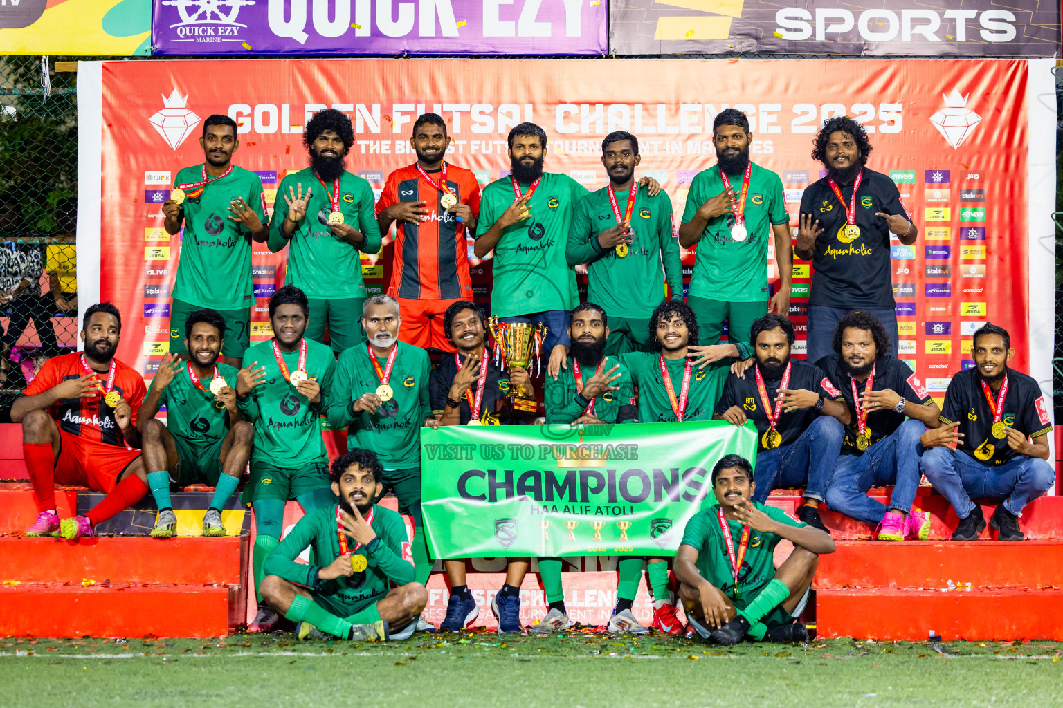 HA Dhidhdhoo vs HA Vashafaru in Haa Alif Atoll Finals Day 28 of Golden Futsal Challenge 2025 was held on Saturday , 1st February 2025, in Hulhumale', Maldives. Photos: Nausham Waheed / images.mv
