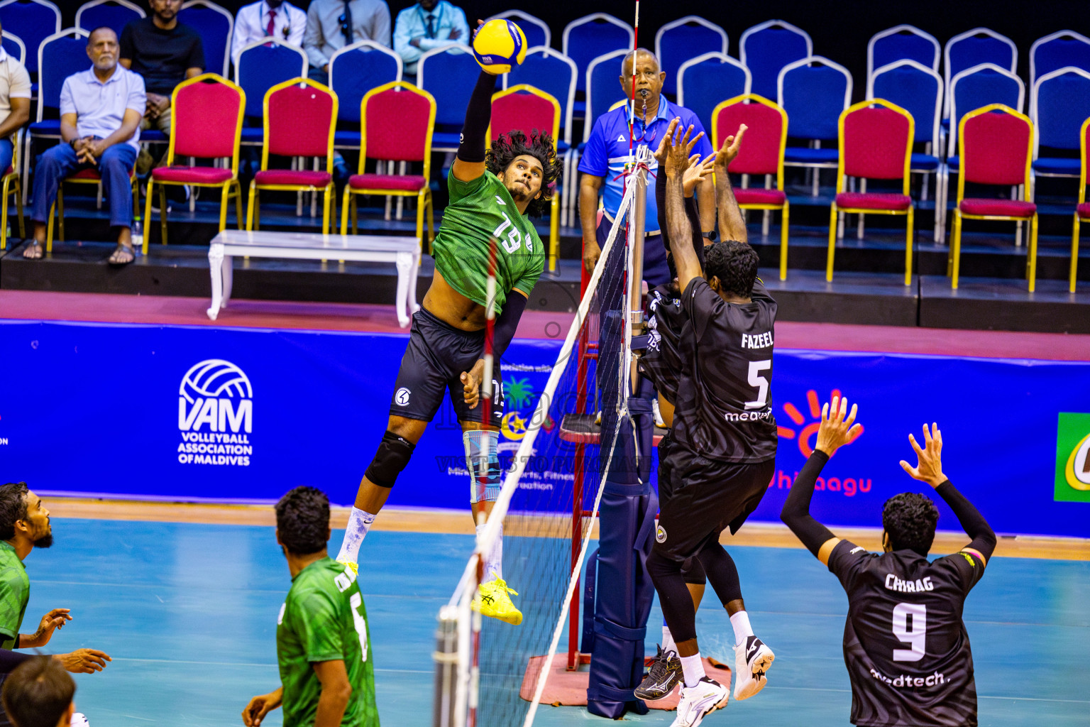 Day 2 of MILO VAM Cup 2024 Men's Division was held in Social Center Indoor Hall on Tuesday, 29th October 2024. Photos: Nausham Waheed / images.mv