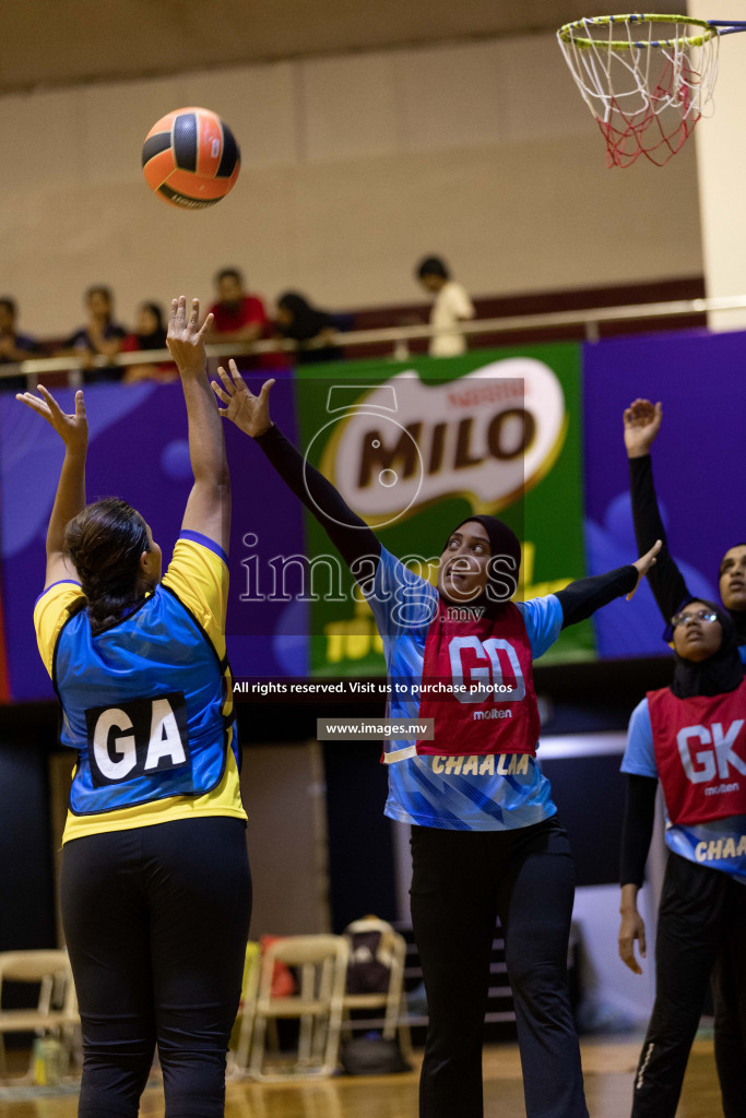 Kulhudhuffushi Y & R.C vs Mahibadhoo SC in the Milo National Netball Tournament 2022 on 18 July 2022, held in Social Center, Male', Maldives. Photographer: Shuu / Images.mv