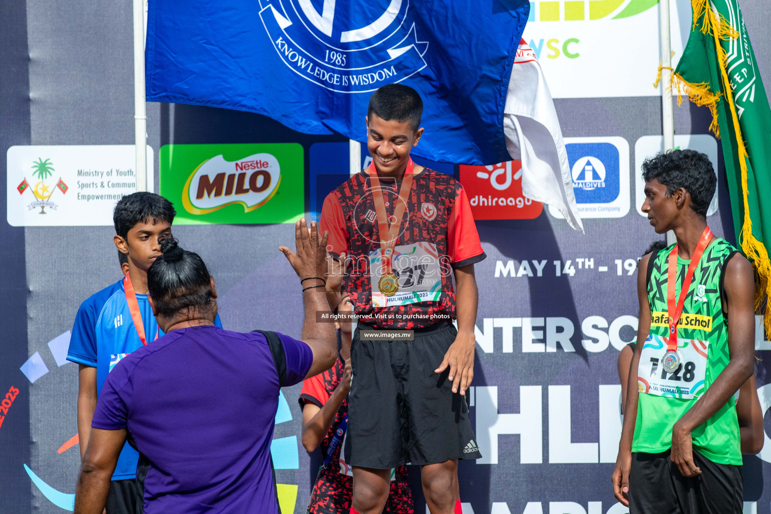 Day three of Inter School Athletics Championship 2023 was held at Hulhumale' Running Track at Hulhumale', Maldives on Tuesday, 16th May 2023. Photos: Nausham Waheed / images.mv