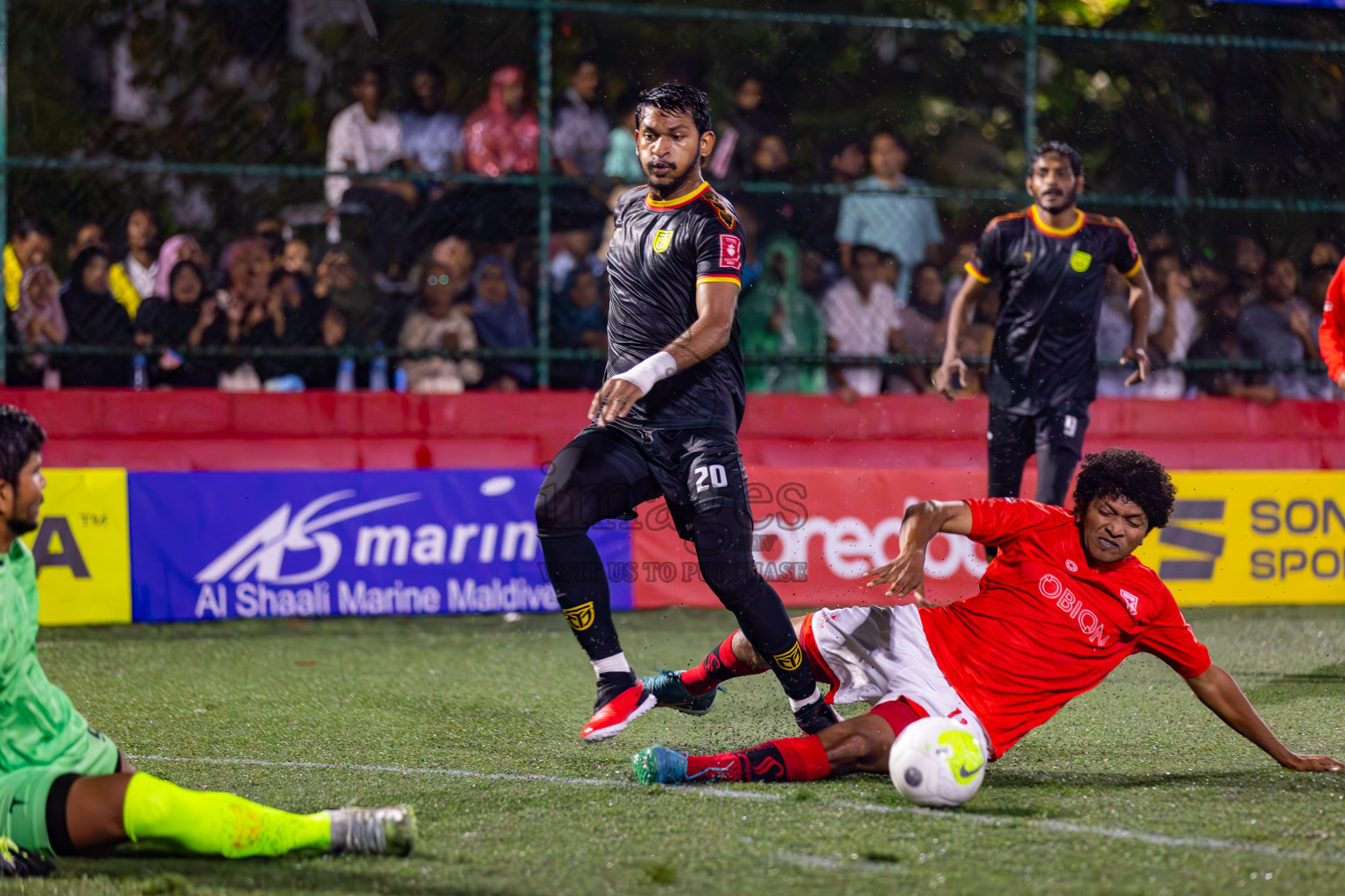 B Thulhaadhoo vs B Eydhafushi in Day 26 of Golden Futsal Challenge 2024 was held on Friday , 9th February 2024 in Hulhumale', Maldives
Photos: Hassan Simah / images.mv