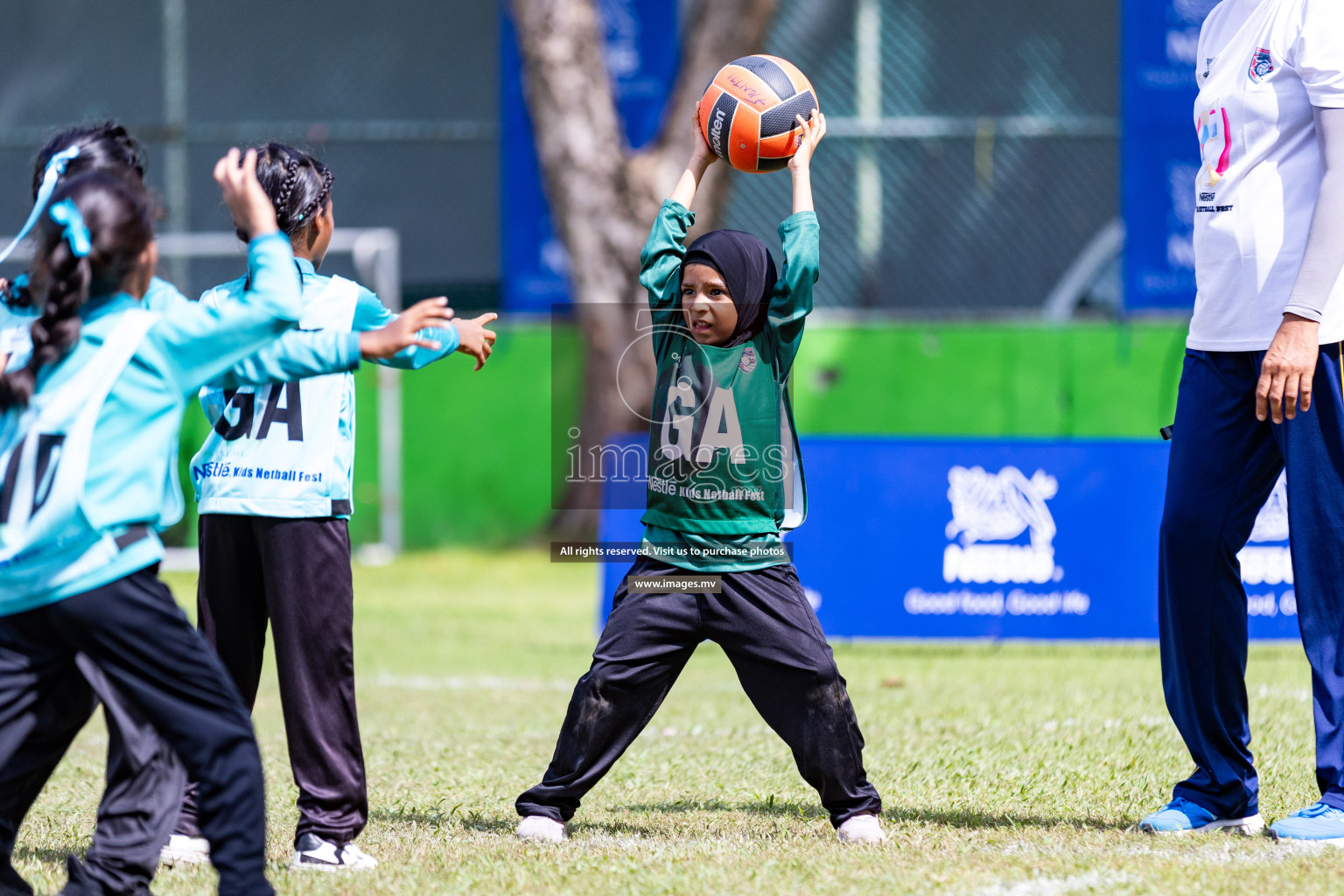 Day 1 of Nestle' Kids Netball Fiesta 2023 held in Henveyru Stadium, Male', Maldives on Thursday, 30th November 2023. Photos by Nausham Waheed / Images.mv