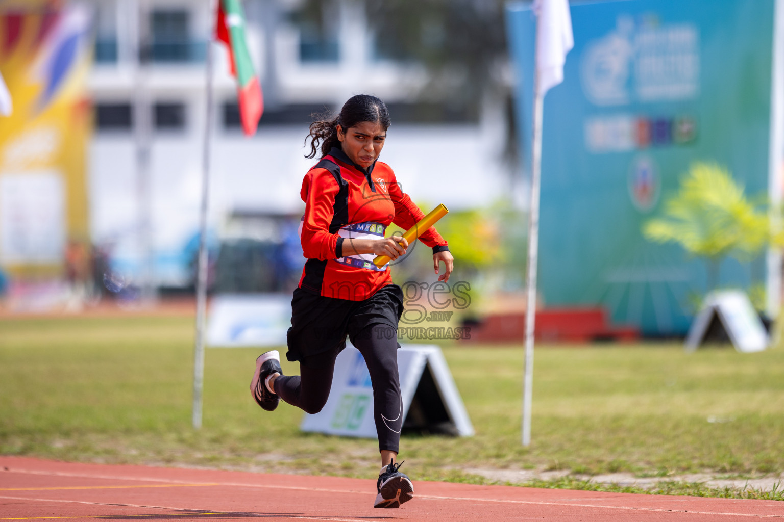 Day 5 of MWSC Interschool Athletics Championships 2024 held in Hulhumale Running Track, Hulhumale, Maldives on Wednesday, 13th November 2024. Photos by: Raif Yoosuf / Images.mv