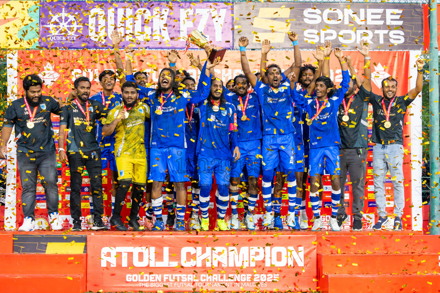 AA. Mathiveri VS AA. Thoddoo in Atoll Round Final on Day 20 of Golden Futsal Challenge 2025 was held on Friday, 24th January 2025, in Hulhumale', Maldives. Photos: Ismail Thoriq / images.mv