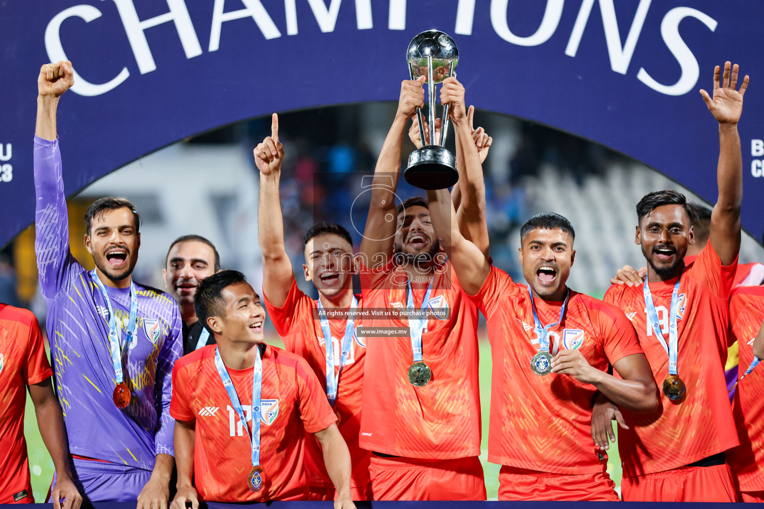 Kuwait vs India in the Final of SAFF Championship 2023 held in Sree Kanteerava Stadium, Bengaluru, India, on Tuesday, 4th July 2023. Photos: Nausham Waheed / images.mv