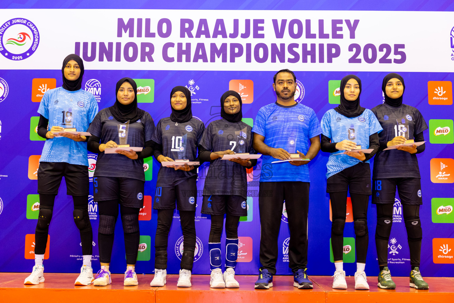 Male' City Team 1 vs Male' City Team 3 in the Finals of MILO Raajje Volley Junior Championship 2025 (U19 Girls) was held in Social Center Indoor Hall, Maldives on Sunday, 28th September 2025. Photos: Nausham Waheed / images.mv