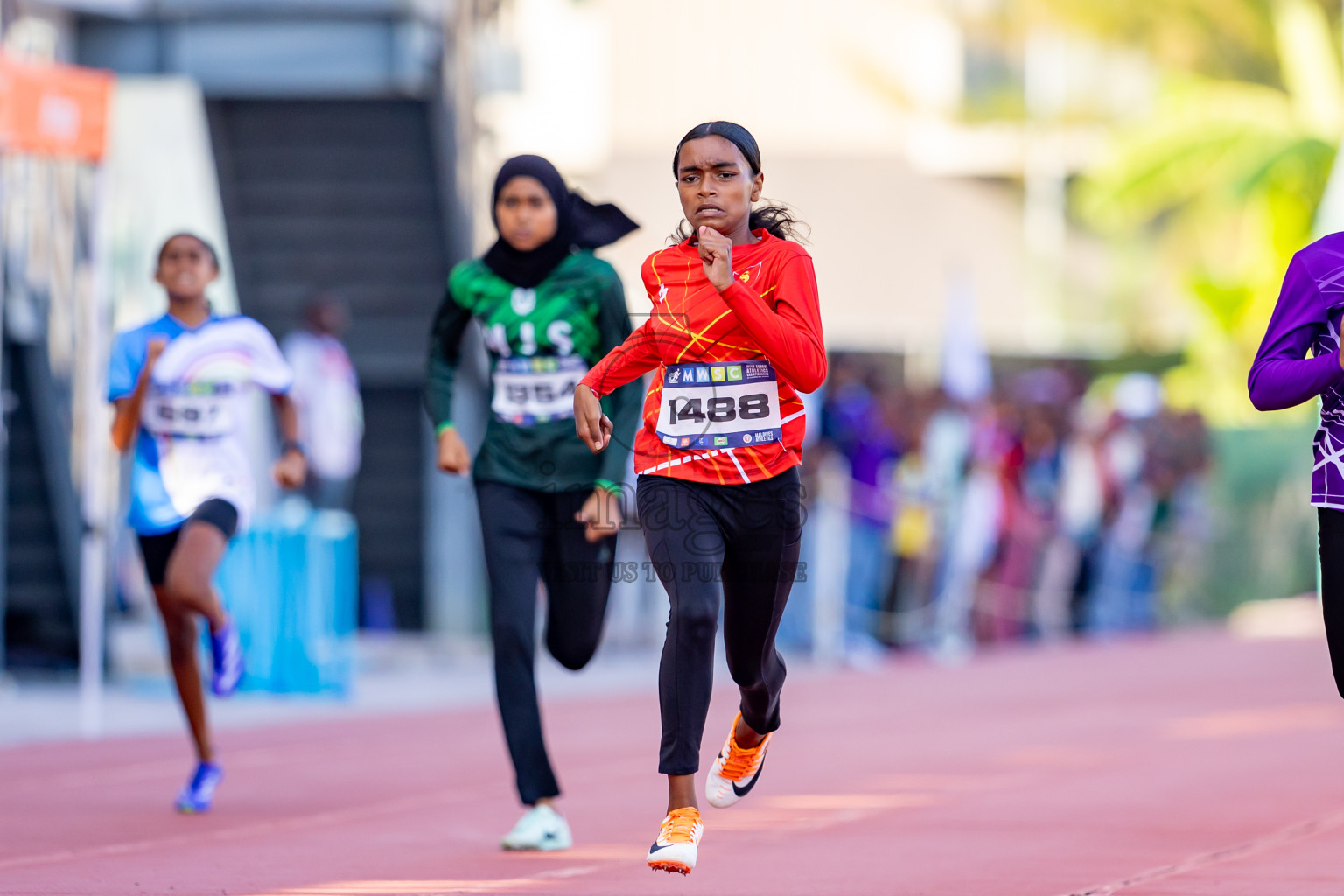 Day 4 of MWSC Interschool Athletics Championships 2024 held in Hulhumale Running Track, Hulhumale, Maldives on Tuesday, 12th November 2024. Photos by: Nausham Waheed / Images.mv