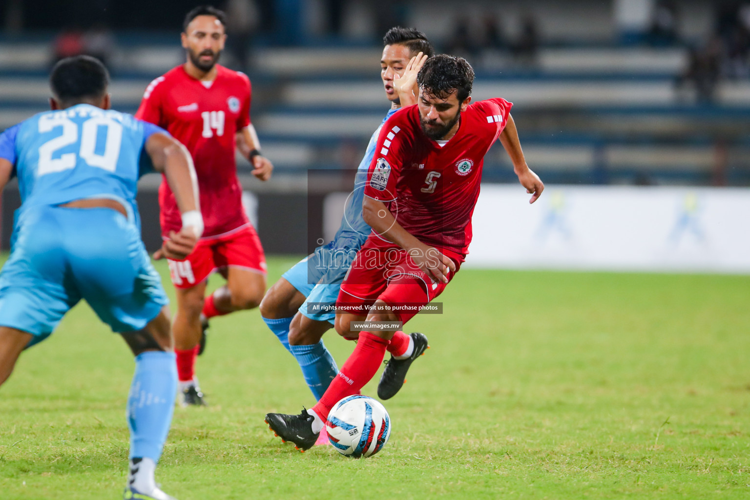 Lebanon vs India in the Semi-final of SAFF Championship 2023 held in Sree Kanteerava Stadium, Bengaluru, India, on Saturday, 1st July 2023. Photos: Nausham Waheed, Hassan Simah / images.mv