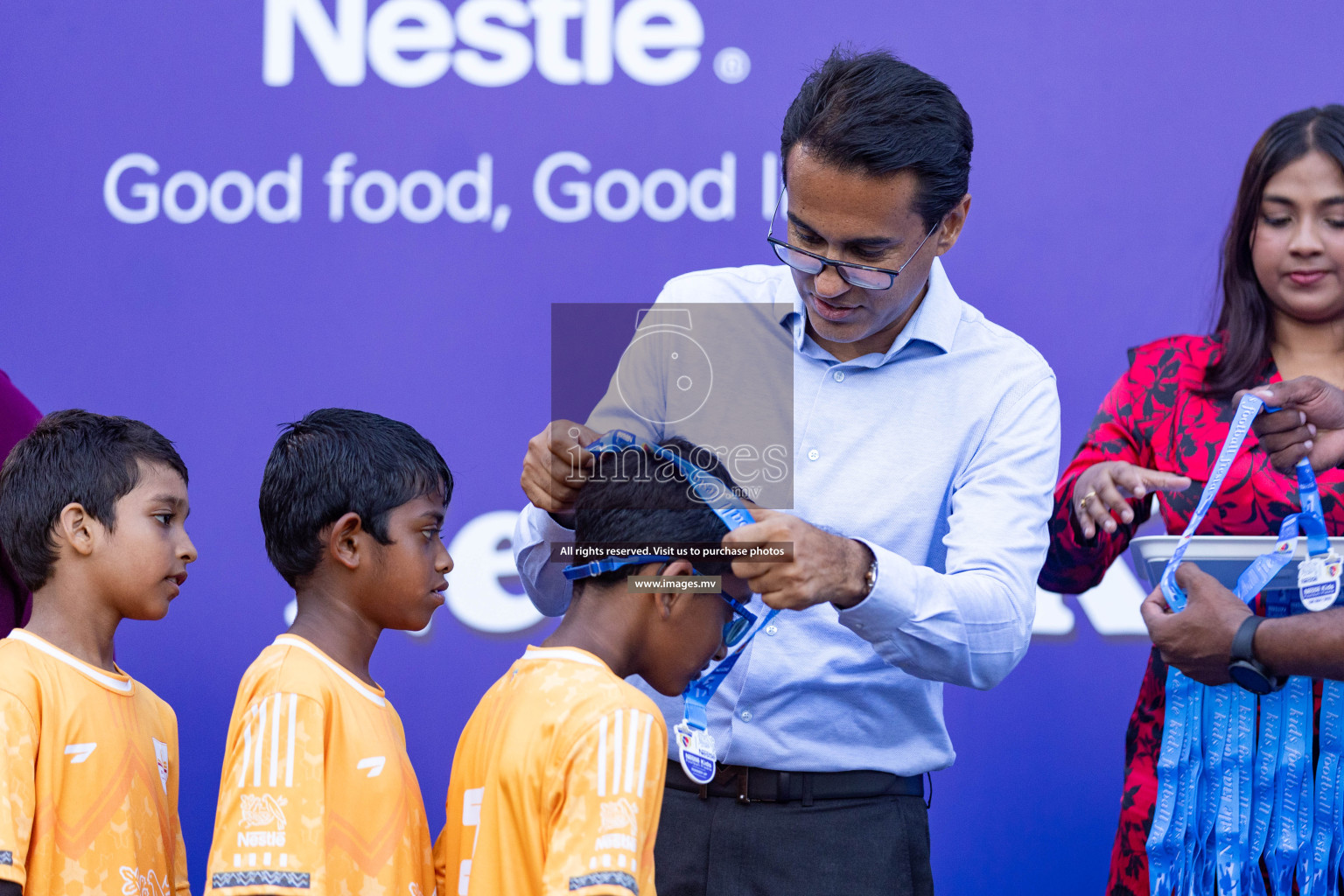 Day 4 of Nestle Kids Football Fiesta, held in Henveyru Football Stadium, Male', Maldives on Saturday, 14th October 2023 Photos: Nausham Waheed  / images.mv