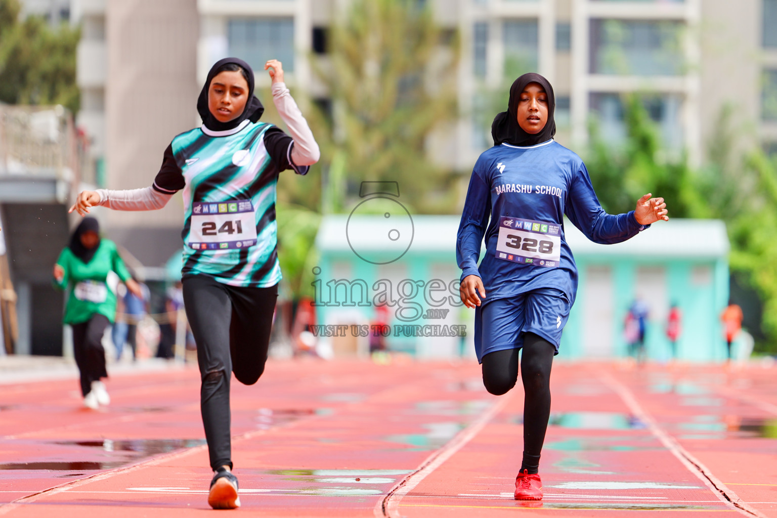 Day 1 of MWSC Interschool Athletics Championships 2024 held in Hulhumale Running Track, Hulhumale, Maldives on Saturday, 9th November 2024. 
Photos by: Ismail Thoriq, Hassan Simah / Images.mv