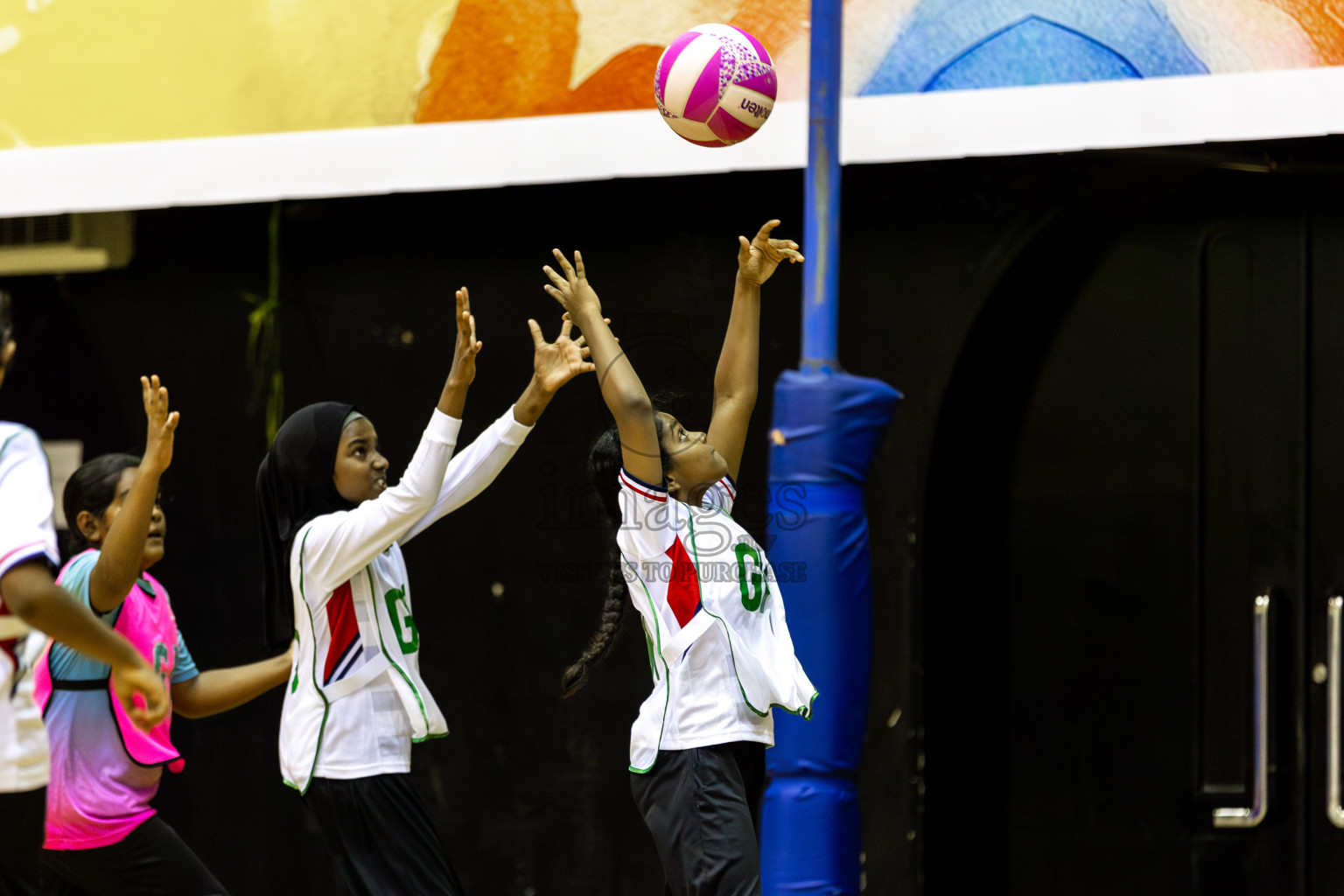 Net Queens vs Netgen B in Day 5 of 3rd Netball Junior Championship, held at Social Center on Thursday 23rd January 2025 . Photos: Shuu Abdul Sattar / images.mv