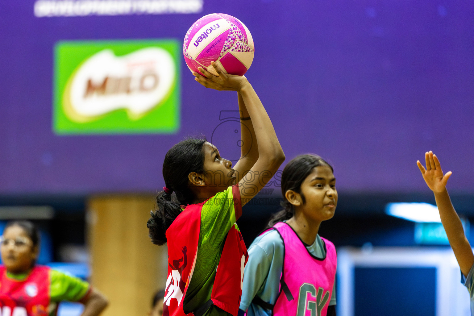 Fionti SC vs Netkids A  in Day 6 of 3rd Netball Junior Championship, held at Social Center on Friday 24th January 2025 . Photos: Shuu Abdul Sattar / images.mv