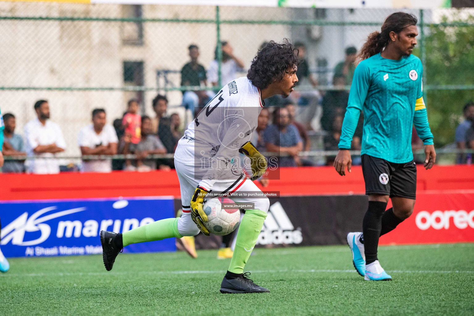 M. Naalaafushi vs M. Mulak in Day 6 of Golden Futsal Challenge 2023 on 10 February 2023 in Hulhumale, Male, Maldives