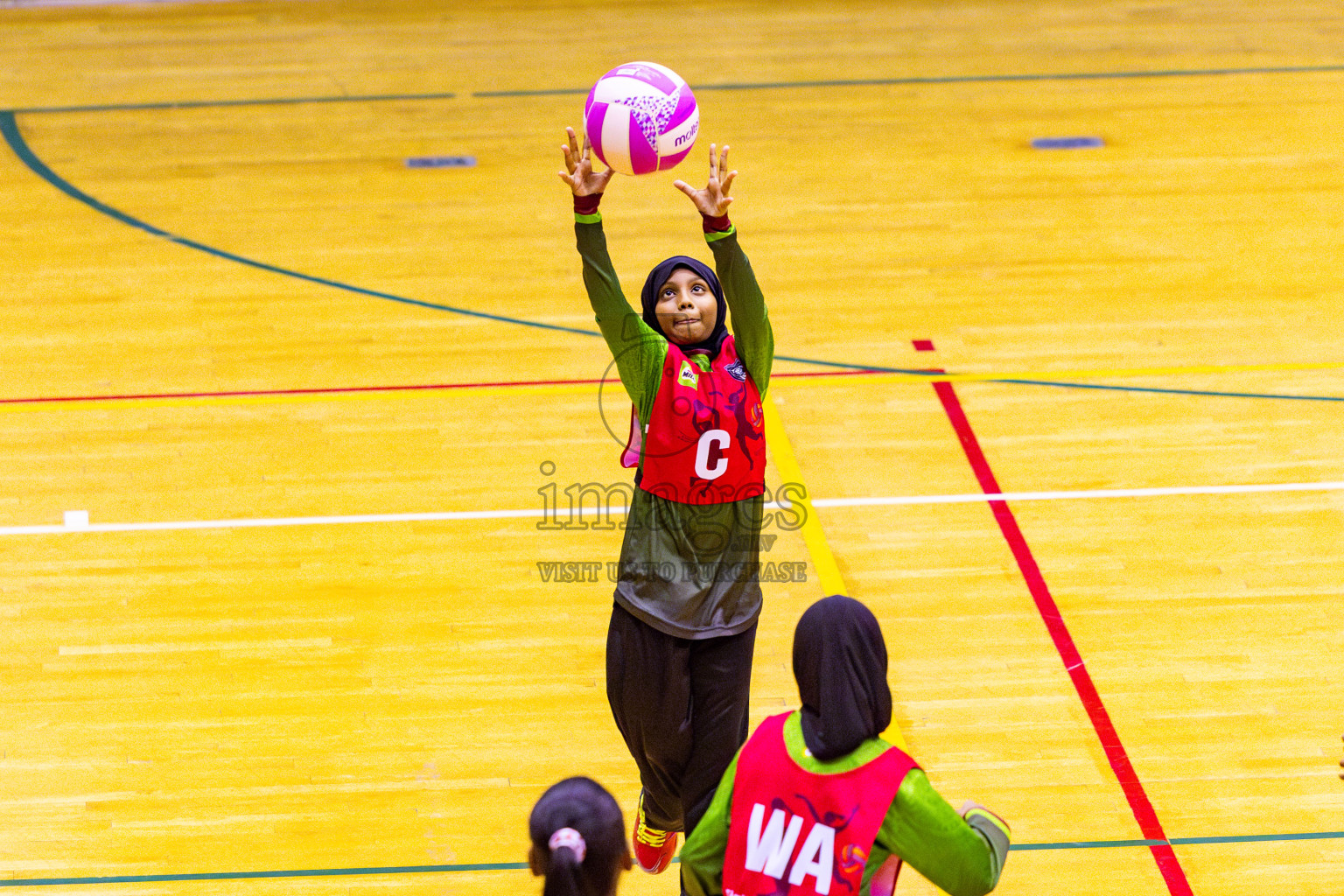 N Sports Academy B vs Fiontti Sports Club U11 Finals of 3rd Netball Junior Championship, held at Social Center on Saturday, 25th January 2025 . Photos: Nausham Waheed / images.mv