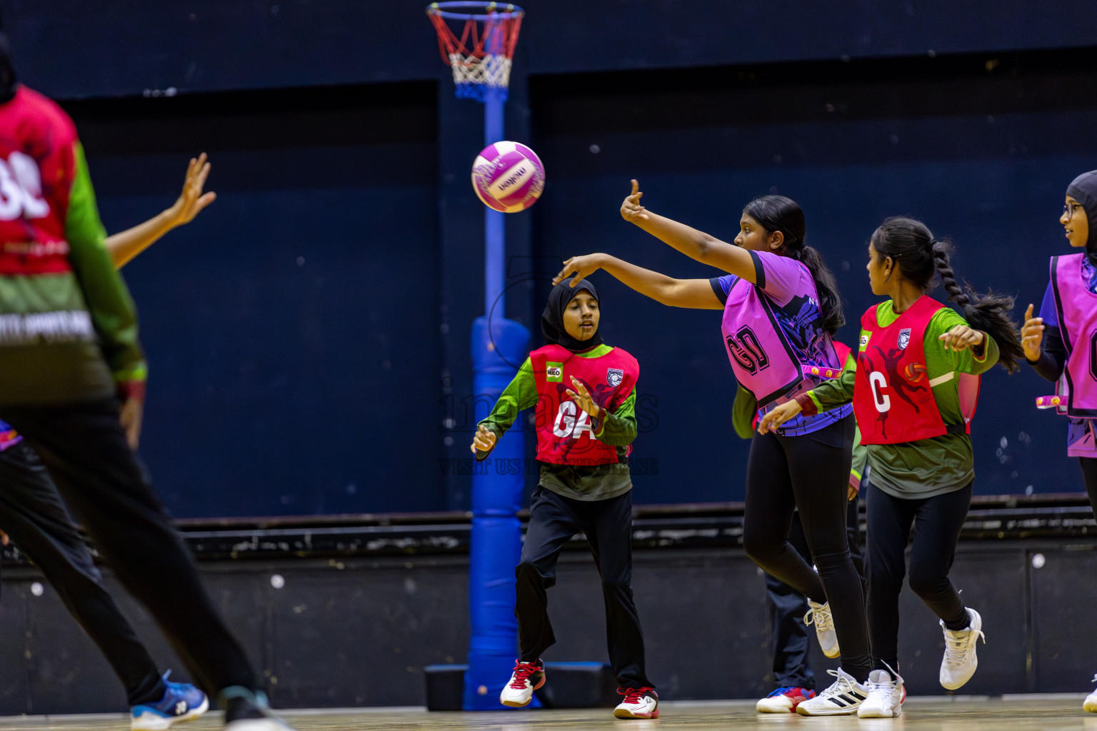 N Sports Acamdemy B vs Fiontti A Team in Day 3 of 3rd Netball Junior Championship, held at Social Center on Tuesday, 21st January 2025 . 
Photos: Hassan Simah / images.mv