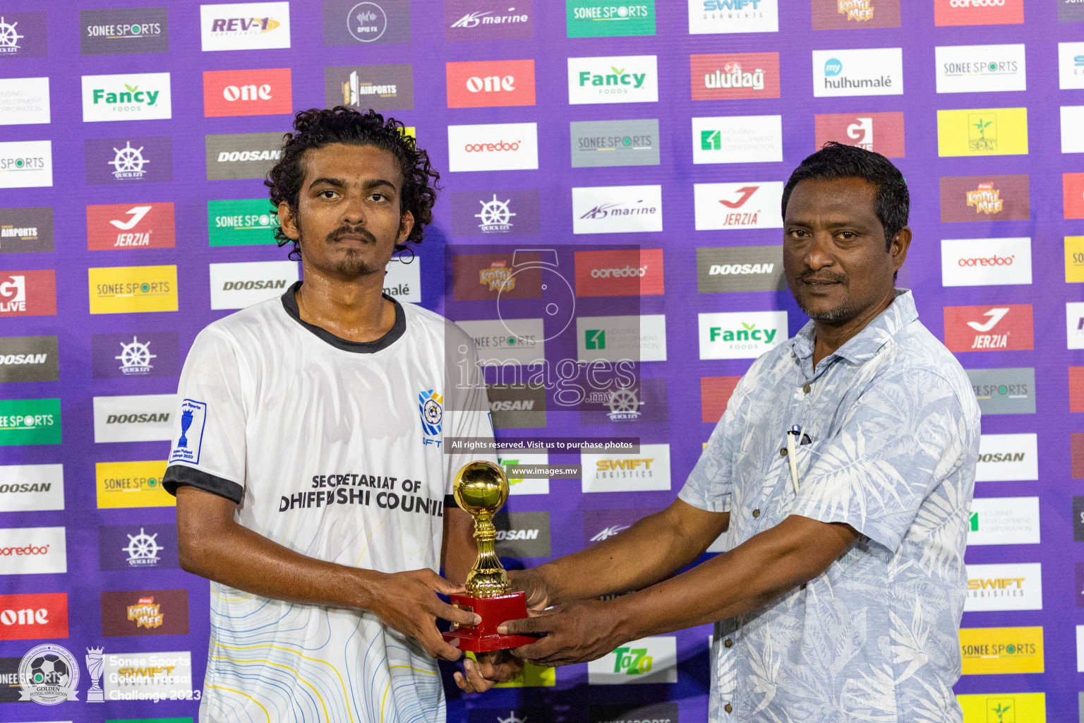 K. Guraidhoo vs TK. Dhiffushi in Day 4 of Golden Futsal Challenge 2023 on 08 February 2023 in Hulhumale, Male, Maldives