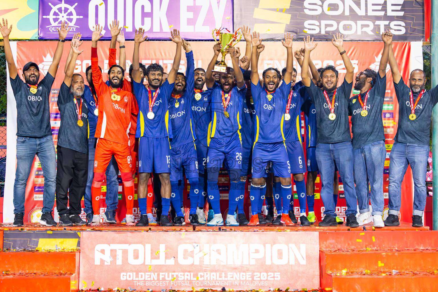 B Eydhafushi vs B Thulhaadhoo in Baa Atoll Finals Day 26 of Golden Futsal Challenge 2025 was held on Thursday , 30th January 2025, in Hulhumale', Maldives. Photos: Ismail Thoriq / images.mv