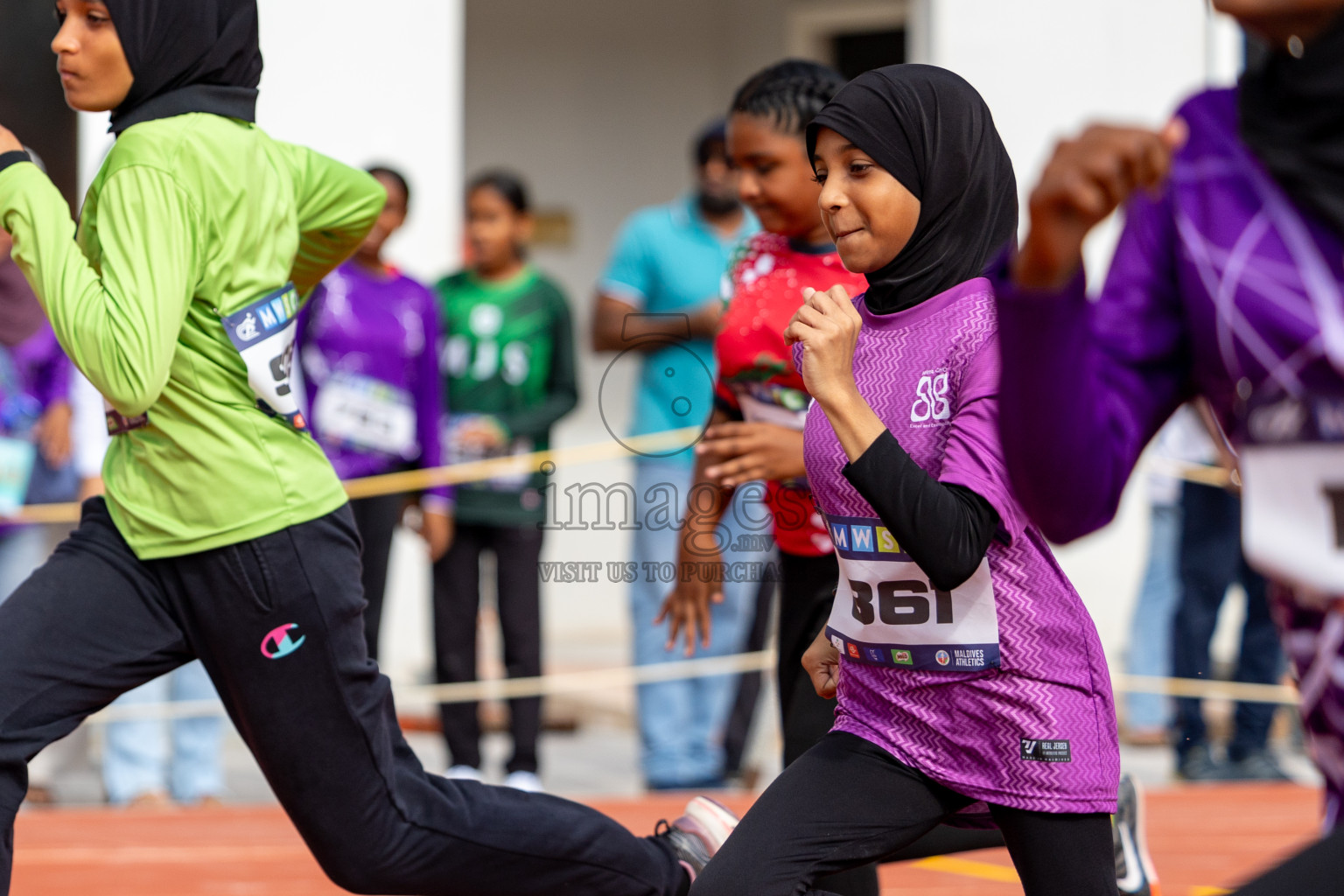 Day 1 of MWSC Interschool Athletics Championships 2024 held in Hulhumale Running Track, Hulhumale, Maldives on Saturday, 9th November 2024. 
Photos by: Ismail Thoriq, Hassan Simah / Images.mv