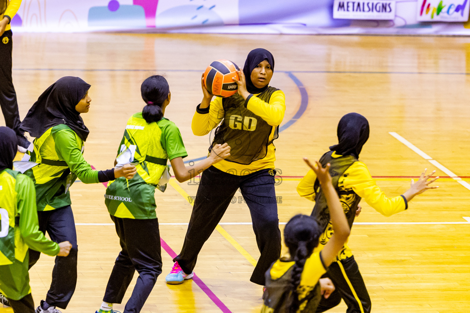 Day 13 of 25th Inter-School Netball Tournament was held in Social Center at Male', Maldives on Saturday, 24th August 2024. Photos: Nausham Waheed / images.mv