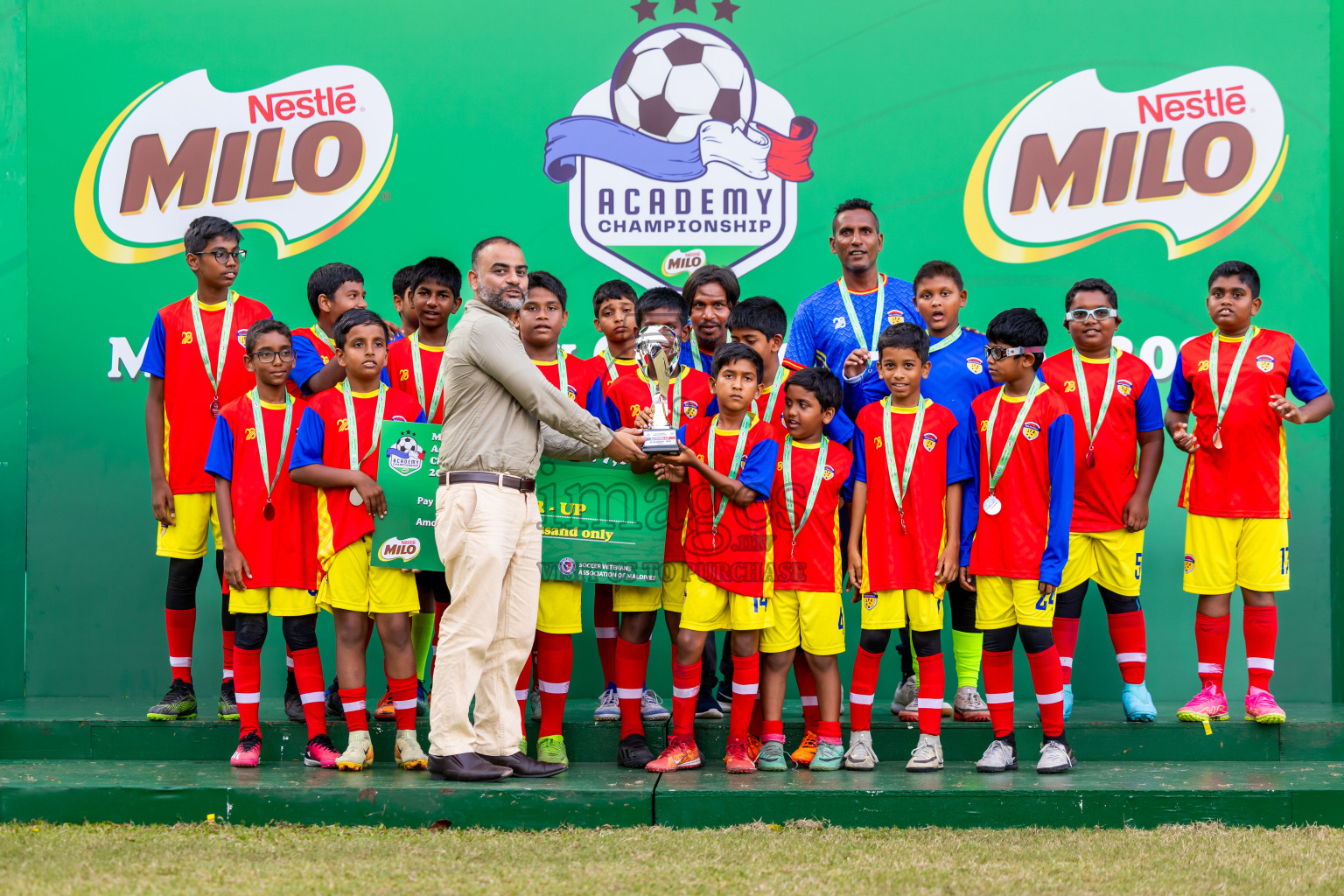 Day 3 of MILO Academy Championship 2025 (U-12) was held at Henveiru Stadium in Male', Maldives on Saturday, 3rd May 2025. Photos: Nausham Waheed / images.mv