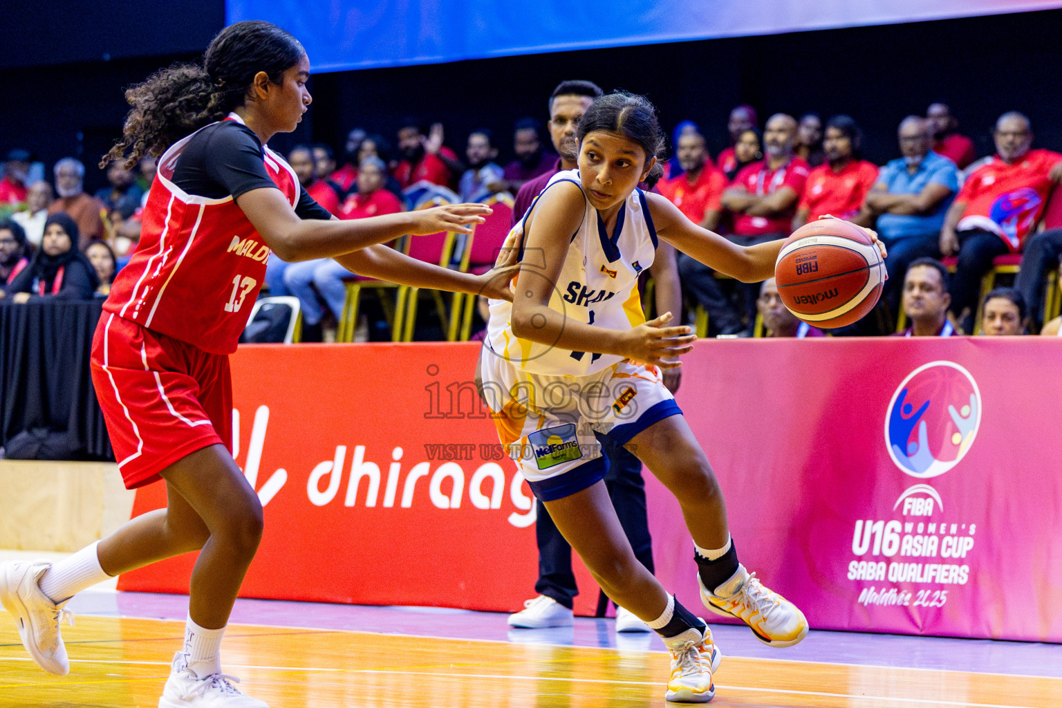 Maldives vs SriLanka in Day 2 of Under 16 Woman's Asian Cup SABA Qualifiers 2025 was held in Social Center, Male', Maldives on Friday, 13th June 2025. Photos: Nausham Waheed / images.mv