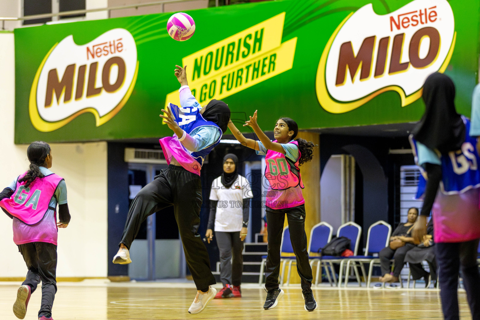 Netkids A vs Netkids B in Day 2 of 3rd Junior Championship - Netball association of Maldives, held at Social Center on Monday 20th January 2025 . Photos by Shuu Abdul Sattar