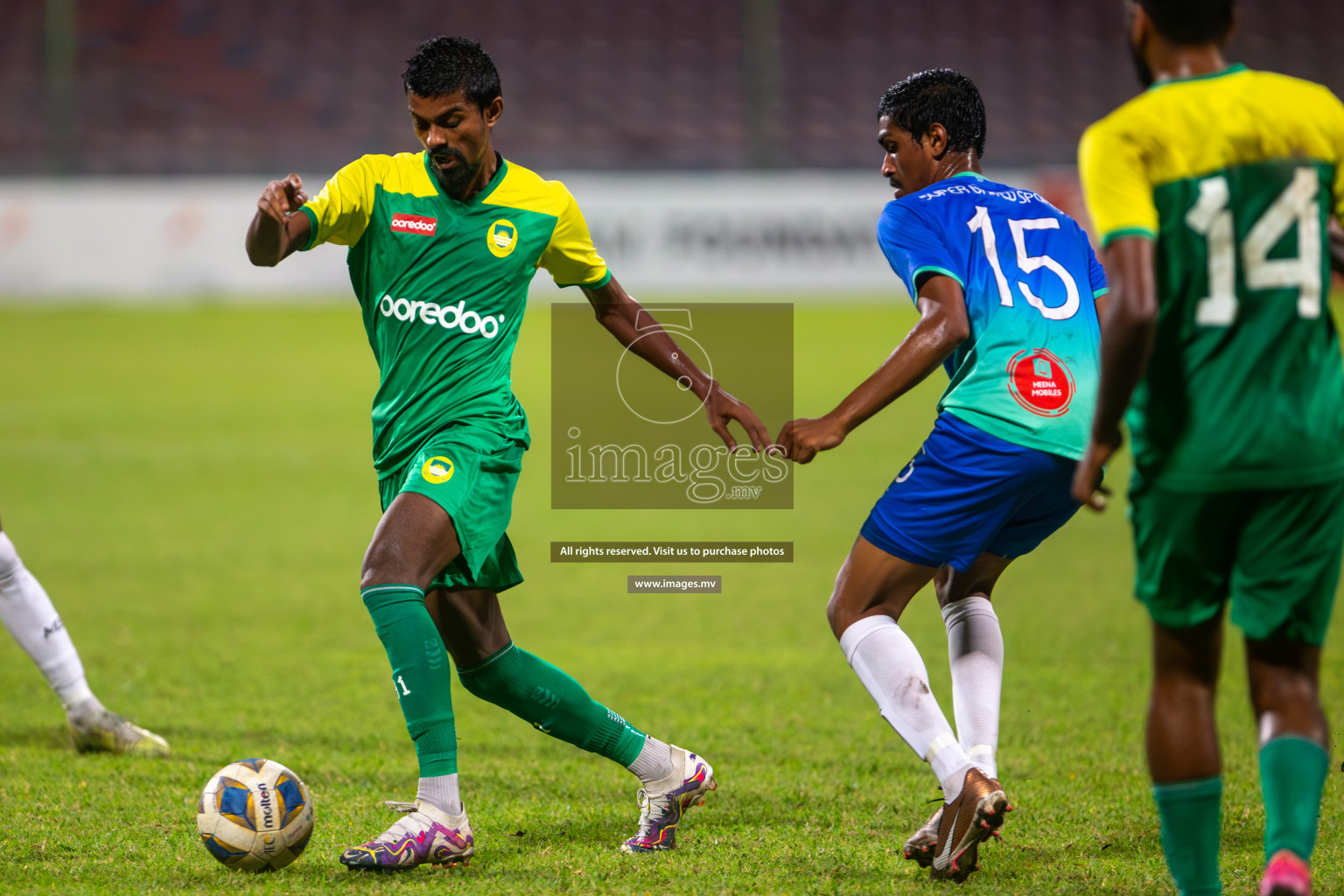 Dhivehi Premier League 2023 - Maziya Sports & Recreation vs Super United Sports, held in National Football Stadium, Male', Maldives  Photos: Mohamed Mahfooz Moosa/ Images.mv