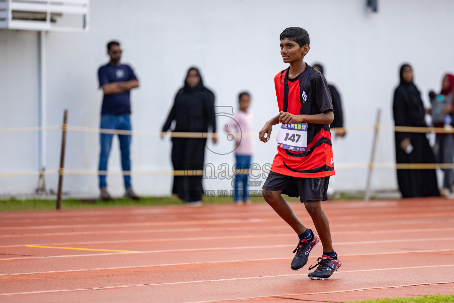 Day 1 of MWSC Interschool Athletics Championships 2024 held in Hulhumale Running Track, Hulhumale, Maldives on Saturday, 9th November 2024. 
Photos by: Ismail Thoriq, Hassan Simah / Images.mv