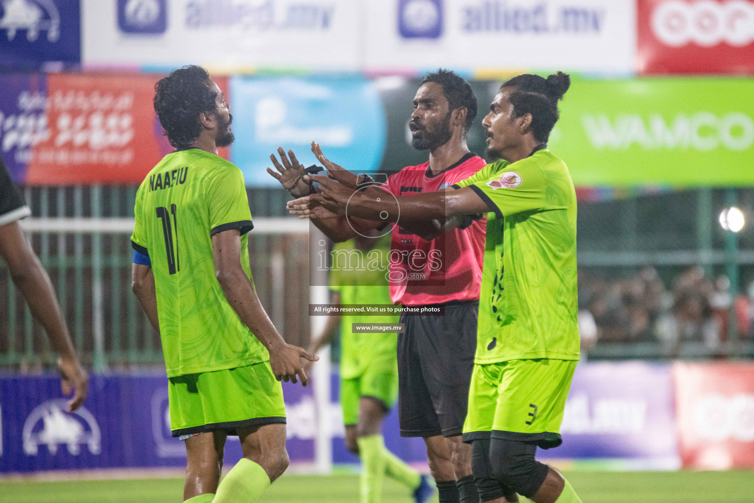 Team FSM Vs Prisons Club in the Semi Finals of Club Maldives 2021 held in Hulhumale, Maldives on 15 December 2021. Photos: Shuu Abdul Sattar / images.mv