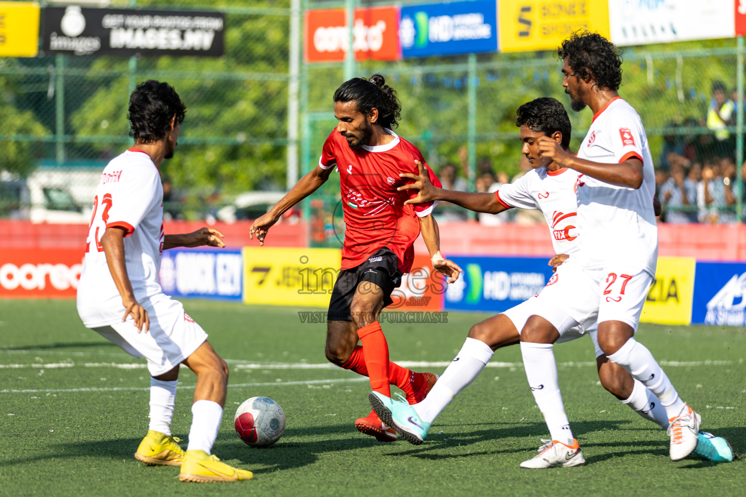 K. Huraa vs K. Himmafushi in Day 19 of Golden Futsal Challenge 2024 was held on Friday, 2nd February 2024 in Hulhumale', Maldives 
Photos: Hassan Simah / images.mv